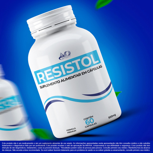 Suplemento Alimentar Resistol AeO SPORT Com 60 Cápsulas 500mg Sabor Naturais