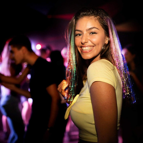 Imagen 3 de 3 de Extension De Cabello Led Hora Loca Fiestas Cotillon
