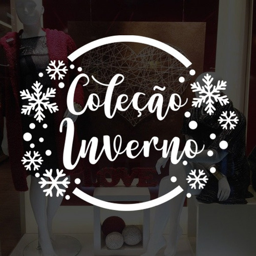 Adesivo Decorativo Vitrine Coleção Inverno Flocos Redondo G