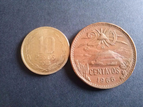 Moneda México 20 Centavos Cobre 1966 (c34)