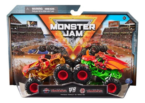 Hot Wheels Monster Jam Doble Bakugan Dragonoid Vs Dragonoid Color Naranja Y Naranja