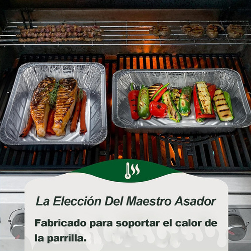 Molde De Aluminio Desechable Con Tapa 16.5 X 13 Cm 52 Piezas
