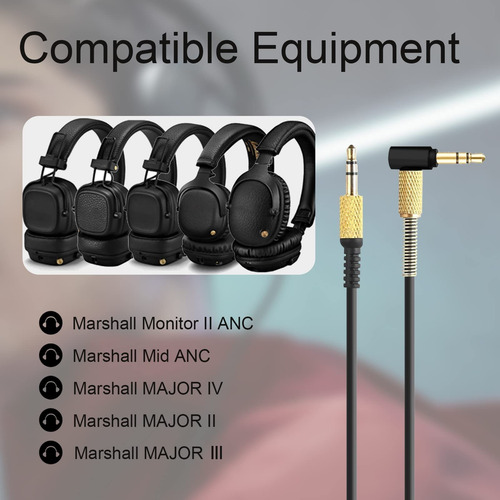 Cable Para Marshall Audio Jack 3.5mm Con Micrófono Firme