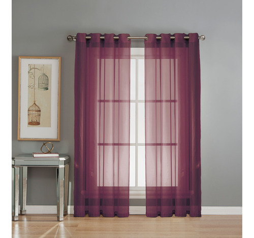 Elemento Ventana Diamond Sheer Voile Arandela Extra Ancha