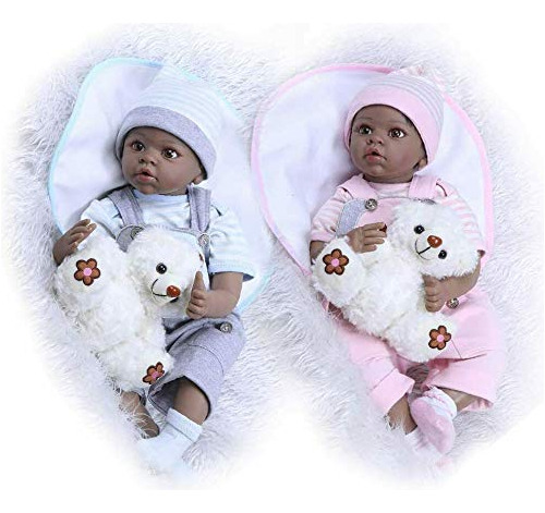 Cero Pam 22  African American Reborn Baby Dolls 55cm Oscuro