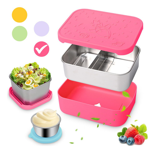 3pack Caja De Almuerzo De Bento De Acero Inoxidable, 2d2wx