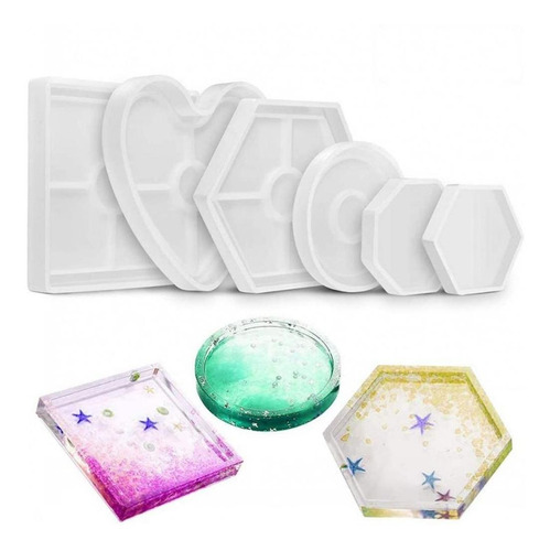 Imagen 12 de 12 de Molde De Silicona Para Posavasos De Resina Epóxica, 6 Pzs.