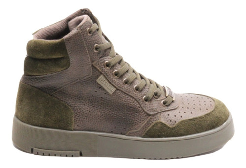 Zapatilla Cuero Mujer Urban Cow Ascari Botita Verde Militar