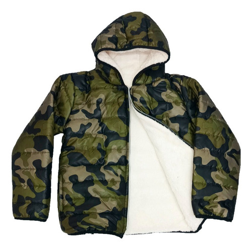 Campera Niños Inflable Abrigo Piel Invierno Camuflada Frio 