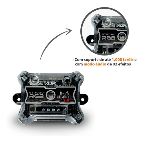 Imagem 8 de 10 de Strobo Ajk Rítmico Rgb Lançamento 2019 3 Geração 2 Faróis