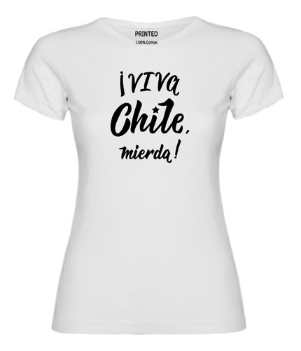 Polera Mujer Estampado Fiestas Patrias Viva Chile!