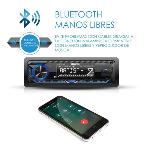 Imagen 4 de 9 de Autoestereo Amplificado Con Usb,sd,auxiliar Y Bluethoot