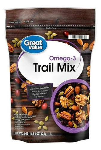 2 Pza Mezcla De Frutos Secos Great Value 624 G