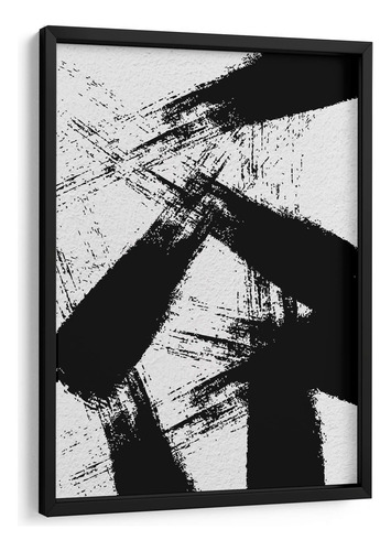 Cuadro Enmarcado Negro Paint Lines 30x45, Grau Project