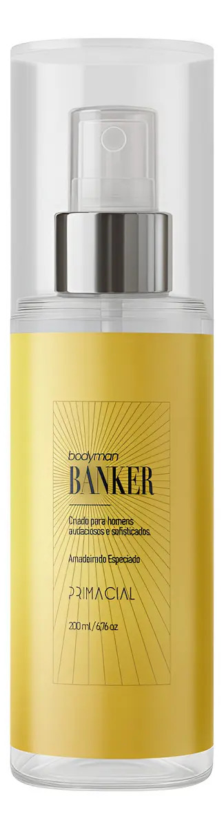 BODY SPLASH MASCULINO BANKER 200ML - PRIMACIAL PERFUME AMADEIRADO CITRICO