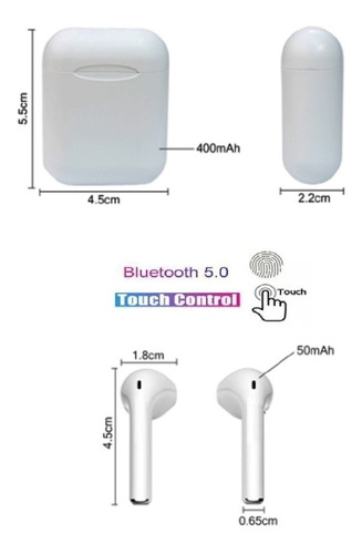 Imagem 7 de 10 de Fone De Ouvido In-ear Sem Fio I11 Tws Branco Touch Screen