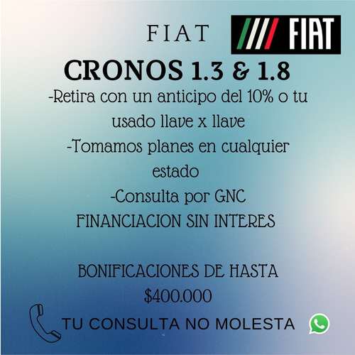 Fiat Cronos 2021 Gnc Retiras Con 150.000 + Cuotas Fijas F-