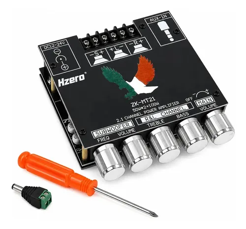 Placa Amplificadora De Audio Bluetooth Hzero MT21 2.1 canales 50wx2+100w Voltaje: 12-24V