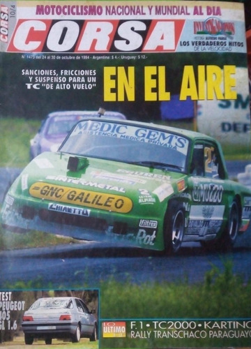 Revista Corsa 1473. De Benedictis Gana Tc. Test Peugeot 405