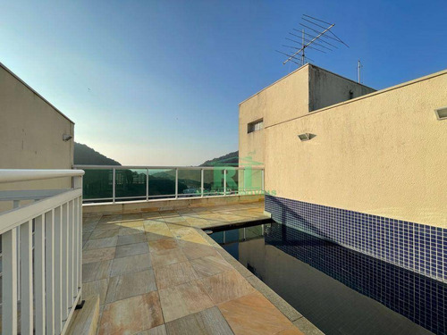 Imagem 2 de 24 de Cobertura Duplex Moderna, Vista Para O Mar, Beira Mar, Área De Lazer, 4 Dormitórios Sendo 3 Suítes, 2 Vagas De Garagem, Pitangueiras, Guarujá/sp. - Co0221
