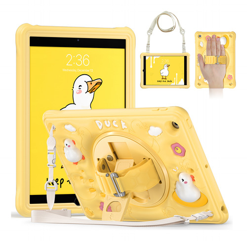 Funda Híbrida Giratoria 360 Con Dibujos Animados Para Ni?os