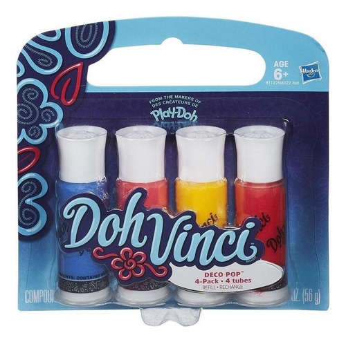 Recambio Doh Vinci Deco Pop, colores vibrantes, Hasbro A8322, colores
