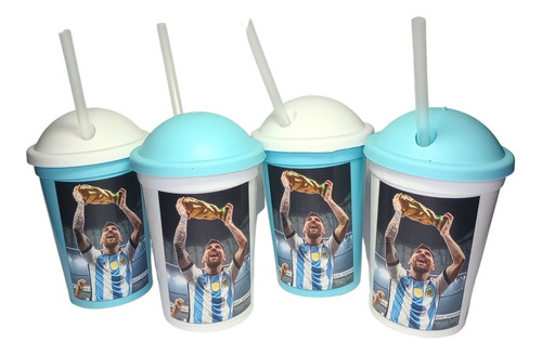 Vasos Plásticos Mundial Argentina Milkshake (15 Unid)