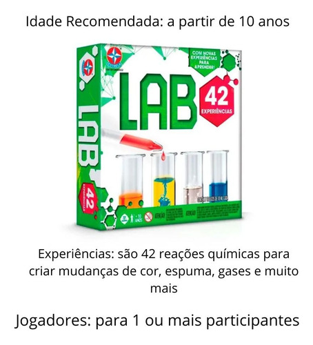 Jogo Lab 42 Estrela Diversão E Química Em Um Só Brinquedo
