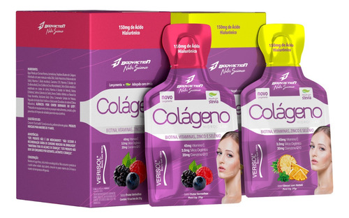 2x Colágeno Hidrolisado Gel 20 Sachês C/ Ácido Hialurônico