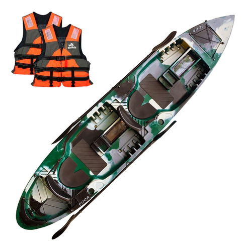 Kayak Caiaker New Foca 2 Plz Estable + Chalecos Aventureros