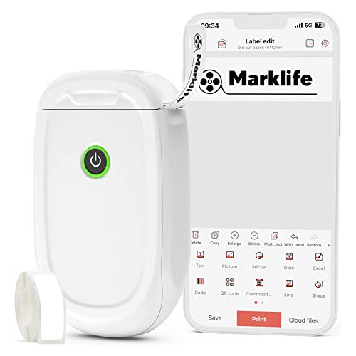 Marklife Máquina De Etiquetas P11, Impresora Térmica Portáti