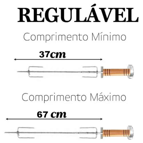 Espeto Giratório Elétrico 110V Inox Para Churrasqueira é só na Pesque Fácil  - Soluções Para Pesca com