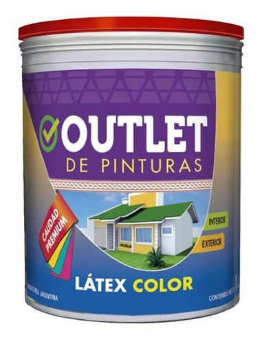 Pintura Látex Color Premium Interior Exterior X 1 Litro Color Marron Cubano