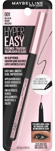 Delineador Olhos Maybelline Eyestudio Hyper Easy 12 Hrs Imp Cor 001 Black Noir Negro