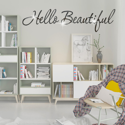 R 3d Letter Combination Mirror Sticker Bedroom Living Room D