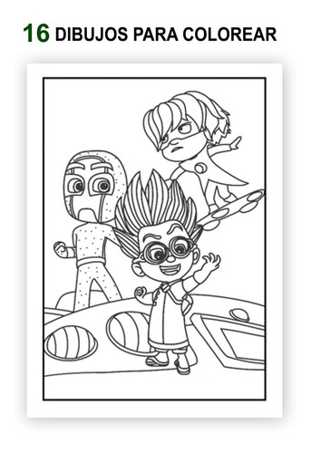 Kit Imprimir Mini Librito Pintar Héroes En Pijama Pj Masks