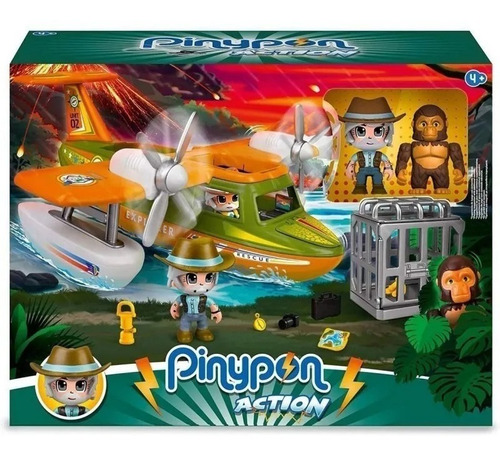 Pinypon Action Hidroavion De Rescate Figura Y Gorila + Acces