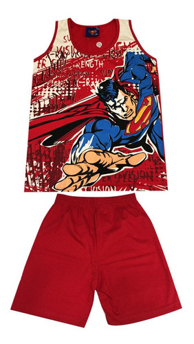 Pijama Verão Menino Regata Superman 6 Anos