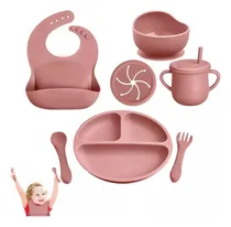 Comprar Kit Alimentación Bebe Niño Vajilla En Silicona Plato Babero