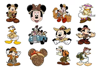 Termocolante Estampado Mickey Safari E Amigos, Minnie, Pato
