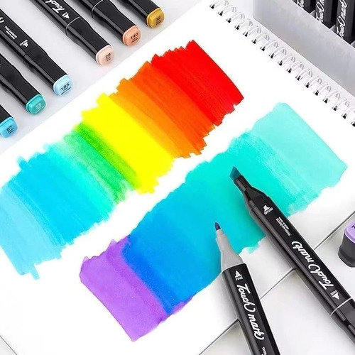 Kit Estojo De Canetinha Pontas Duplas 262 Cores Touch Multicolorido