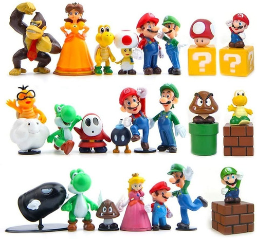 Set De Figuras De Super Mario Bros 28 Unidades Importadas