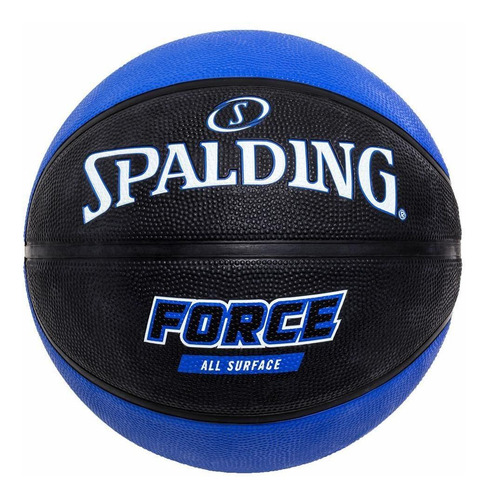 Balón de baloncesto azul y negro de Spalding Force