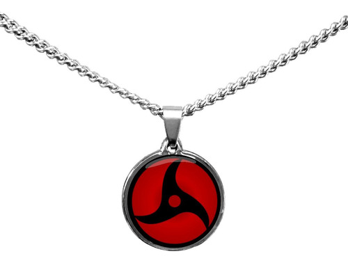 Collar Naruto Uchiha Akatsuki Sharingan Con Cadena De Acero