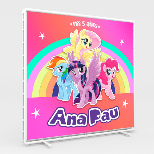 Lona 1 X 1 Metros Personalizada Fiesta Cumpleaños Personajes My Little Pony