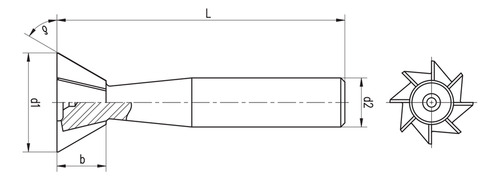 Fresa Rabo De Andorinha - 60º Med. 20 X 8,0 X 63 X 12
