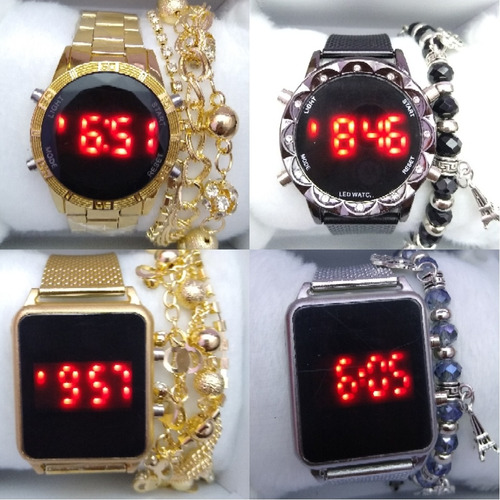 Lote Com 20 Relógios Digital Com Pulseiras E Caixa