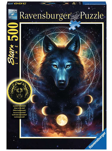 Rompecabezas Lobo Brillante 500 Piezas Ravensburger