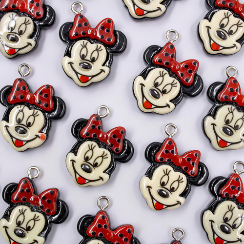 Pingentes Minnie Resina Pacote Com 100 Unidades De 22x20mm Cor 103 - Colorido