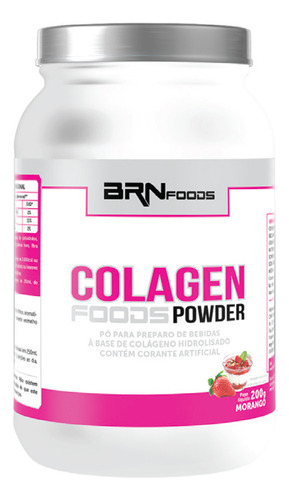 Colagen Foods Powder 200g Morango Brn Foods
